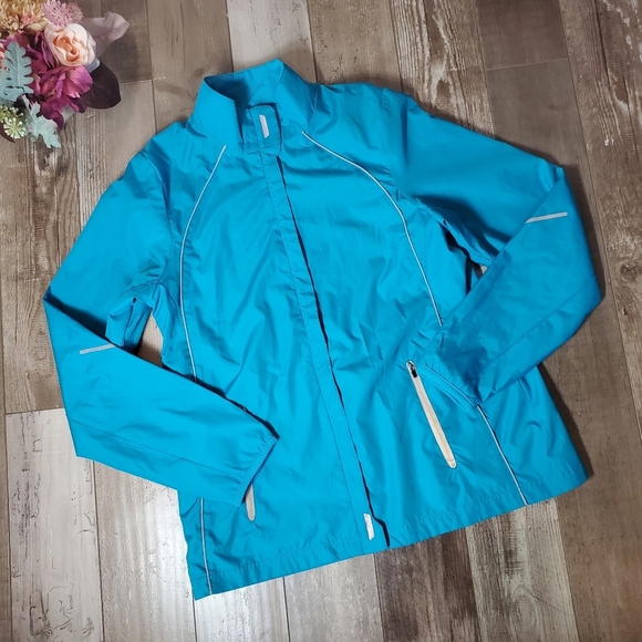 Vintage Hind Windkiller Windbreaker Jacket Size Large Turquoise EUC - Picture 13 of 16